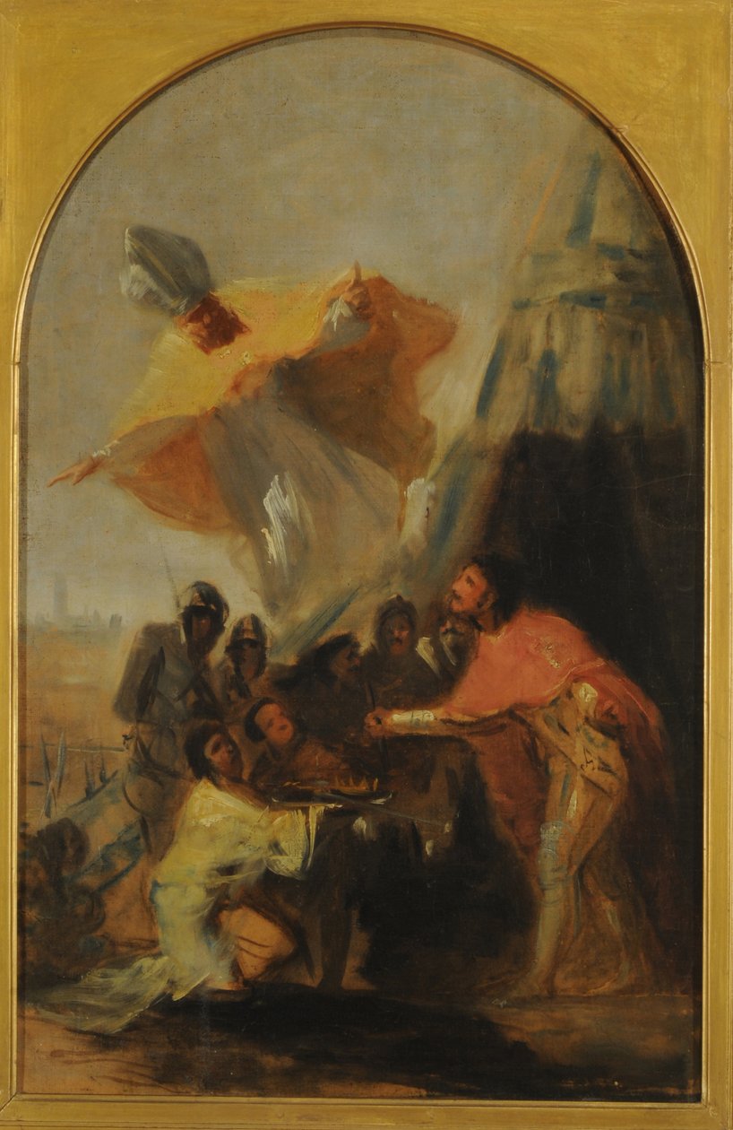 Sankt Isodoros uppenbarelse för Sankt Kung Fernando på framsidan av Francisco Jose de Goya y Lucientes