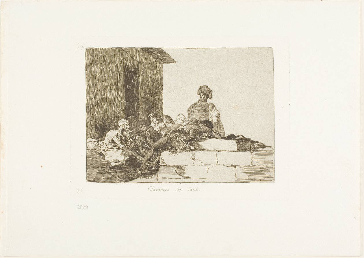 Överklaganden är förgäves, skylt 54 från The Disasters of War av Francisco Jose de Goya y Lucientes