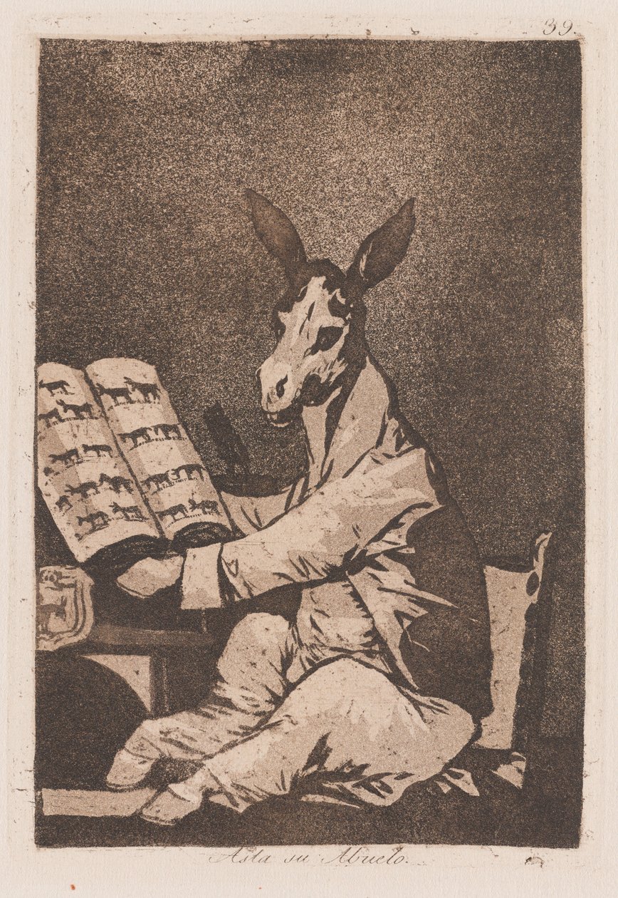 Så långt som hans farfar, sent 18-tidigt 1800-talet (tryck) av Francisco de Goya