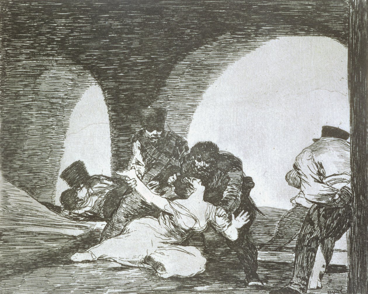 Bitter att vara närvarande, skylt 13 av "The Disasters of War" av Francisco Jose de Goya y Lucientes