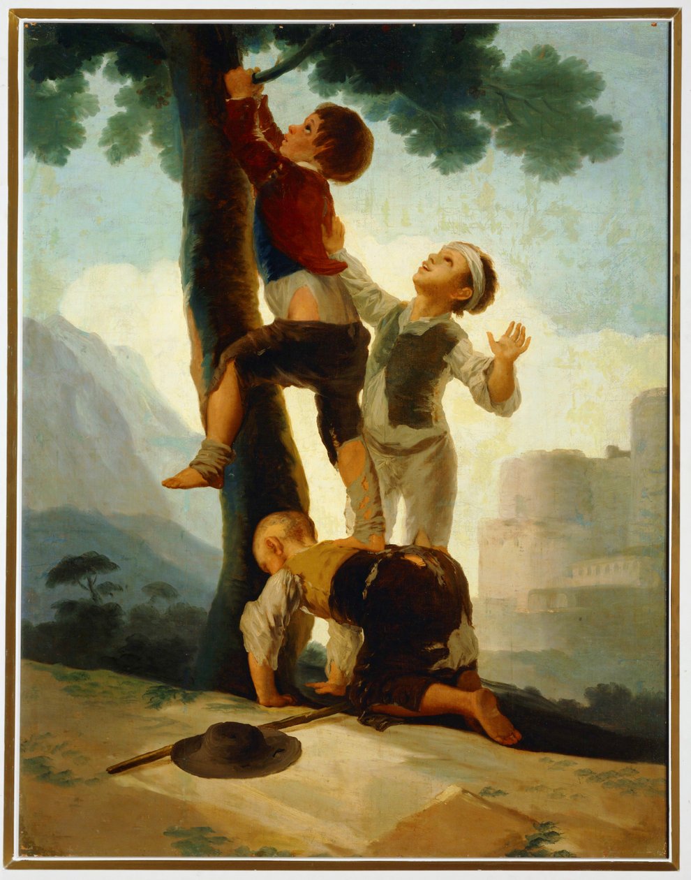 Pojkar som klättrar i ett träd ... (målning på duk) av Francisco Jose de Goya y Lucientes