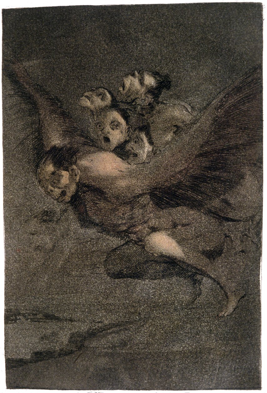 Buen Viage (Säker resa). Vingmonster. c.1802 (gravyr) av Francisco Jose de Goya y Lucientes