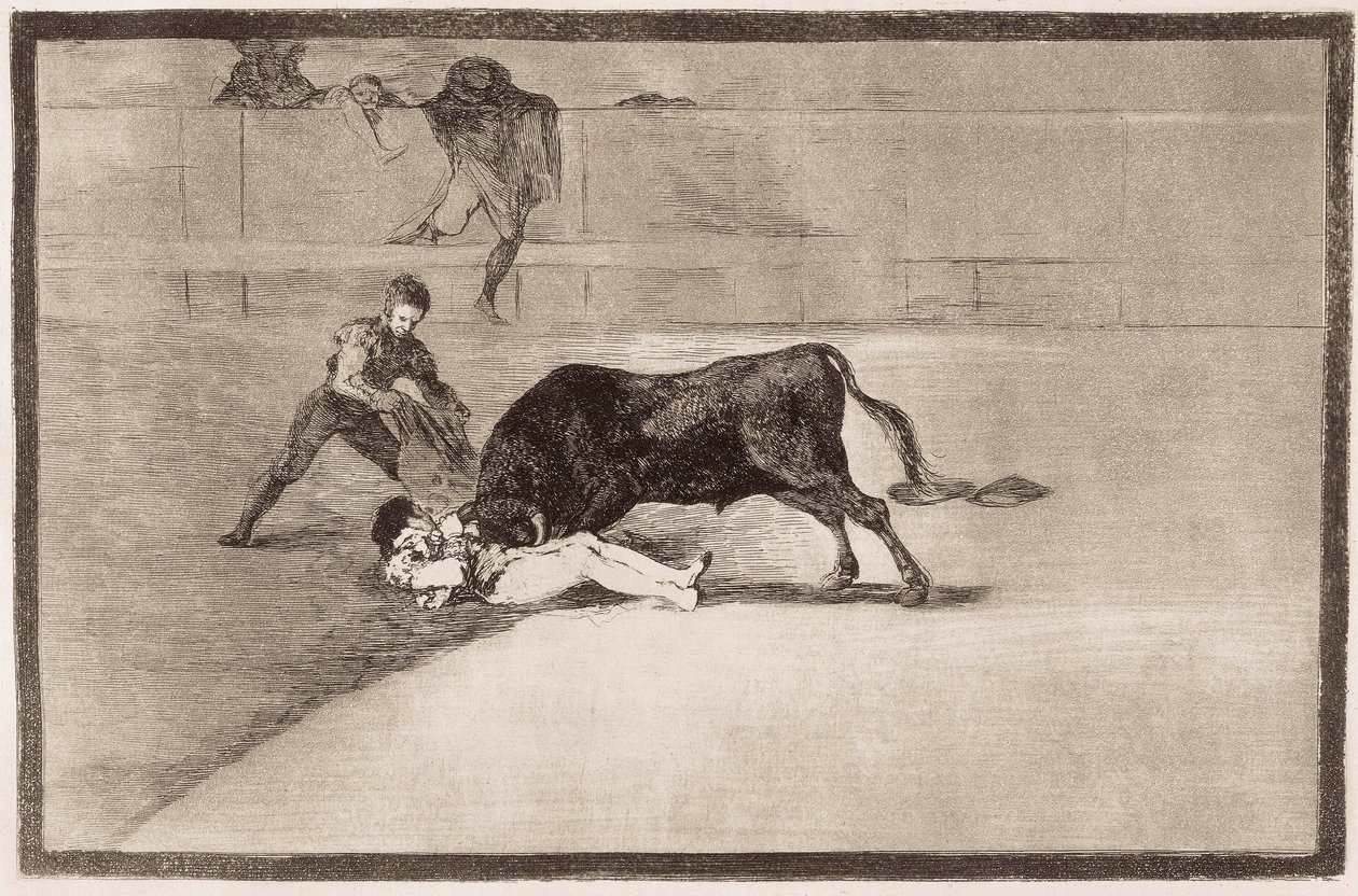 Tjurfäktning: Pepe Hillos olyckliga död av Francisco de Goya