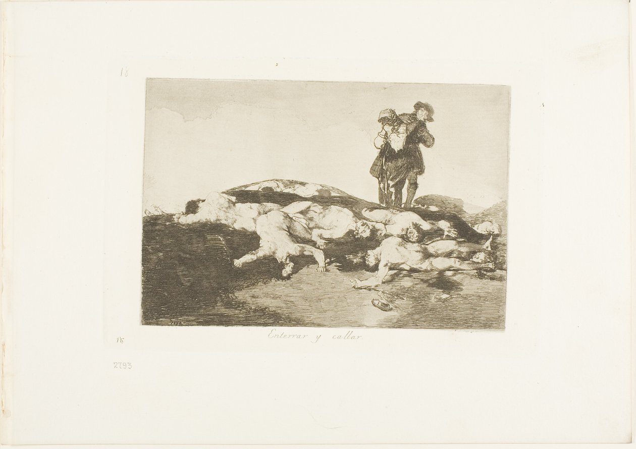 Begrav dem och håll tyst, tallrik 18 från The Disasters of War av Francisco Jose de Goya y Lucientes