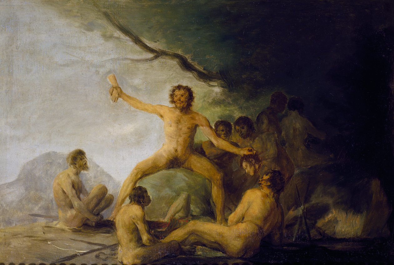 Kannibaler som äter mänskliga kvarlevor, ca 1800-08 (olja på pannå) av Francisco Jose de Goya y Lucientes
