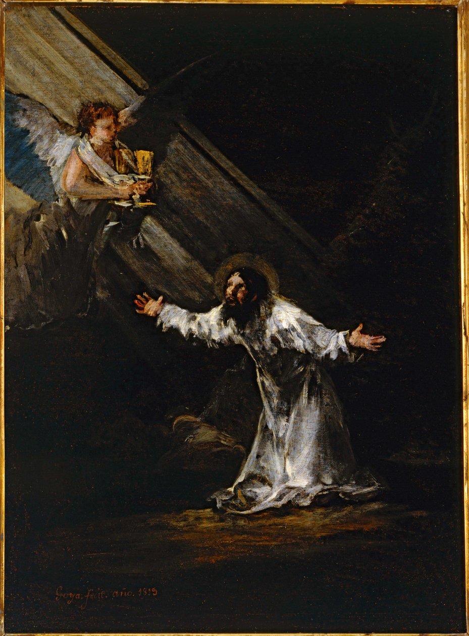 Kristus på Olivberget ... (olja på pannå) av Francisco Jose de Goya y Lucientes