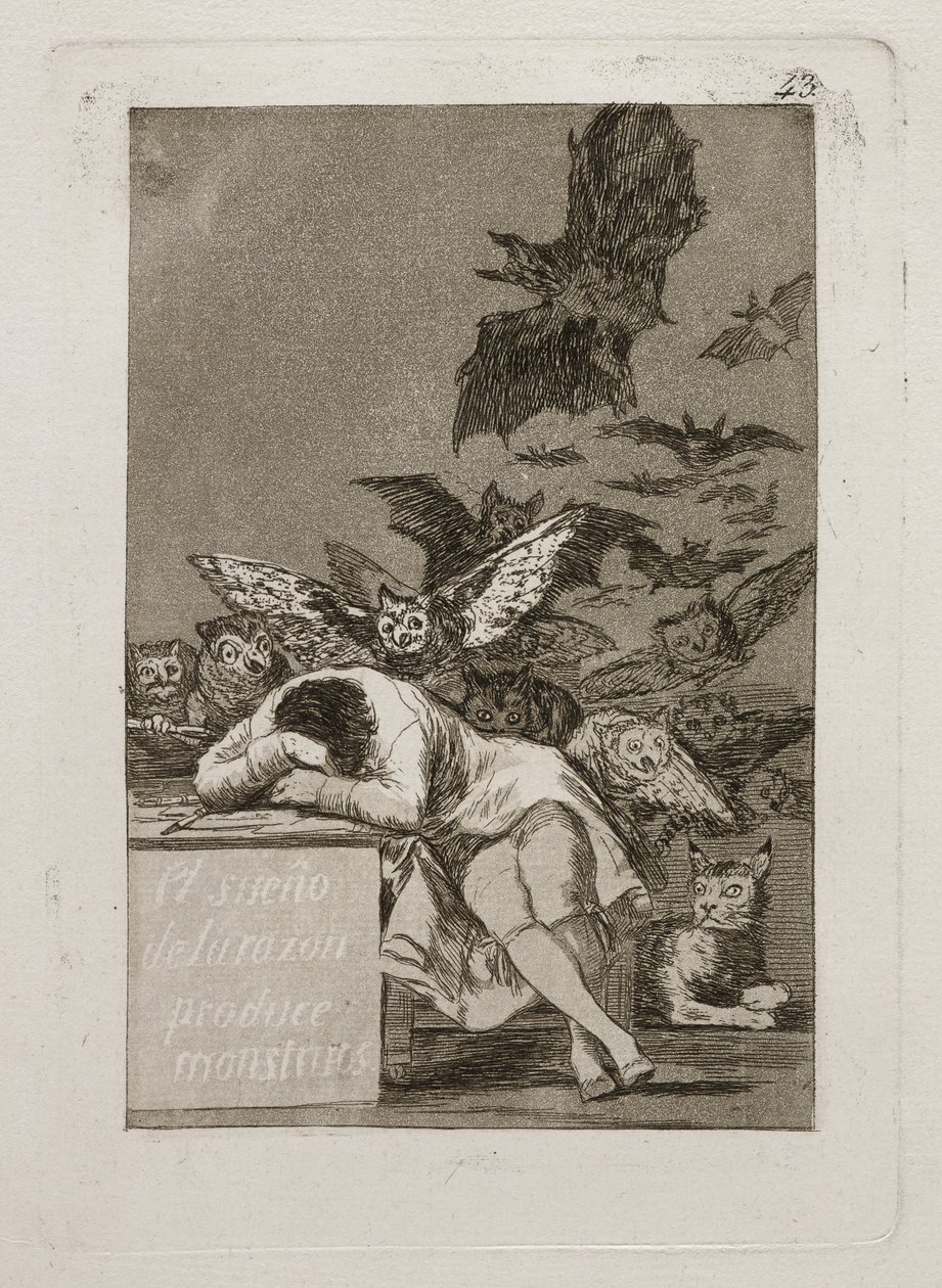 Drömmen om förnuftet producerar monster av Francisco Jose de Goya y Lucientes
