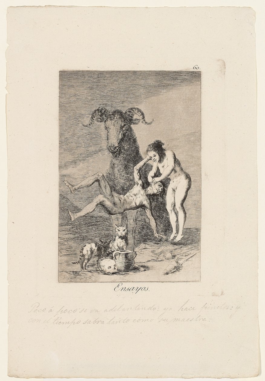 Uppsatser, tallrik från "Los Caprichos", 1799 av Francisco de Goya