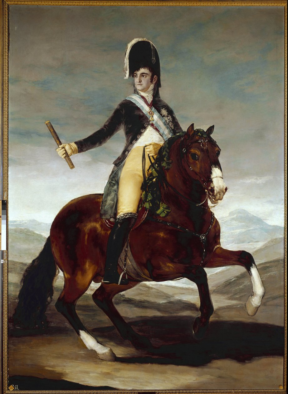 Ridsporträtt av Ferdinand VII (Fernando VII) (1784-1833) - Målning av Francisco Goya y Lucientes (1746-1828), olja på duk, 286x207 cm av Francisco de Goya