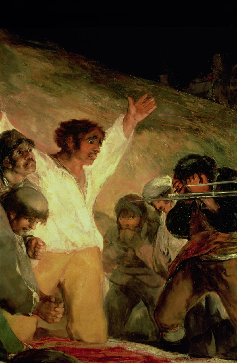 Avrättning av Madrids försvarare, 3 maj 1808, detalj av en man med upphöjda händer av Francisco Jose de Goya y Lucientes