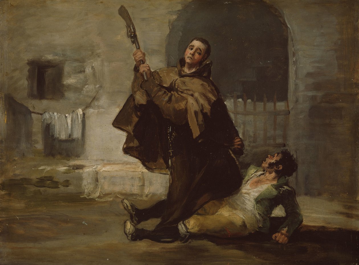 Friar Pedro Clubs El Maragato med pistolkolven, ca 1806 (olja på pannå) av Francisco Jose de Goya y Lucientes