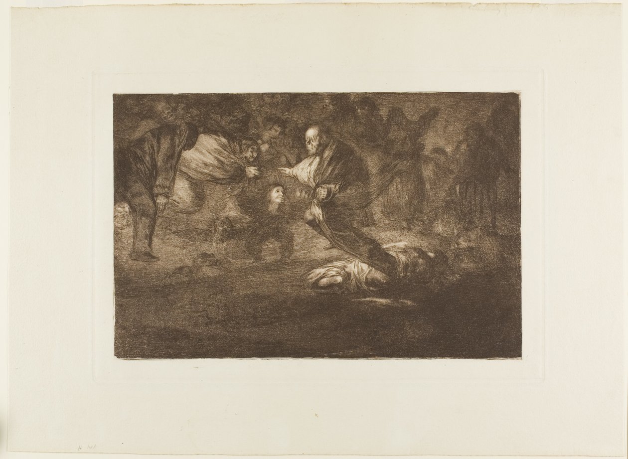 Gud skapar dem och de går samman, tallrik 18 från Los Proverbios av Francisco Jose de Goya y Lucientes