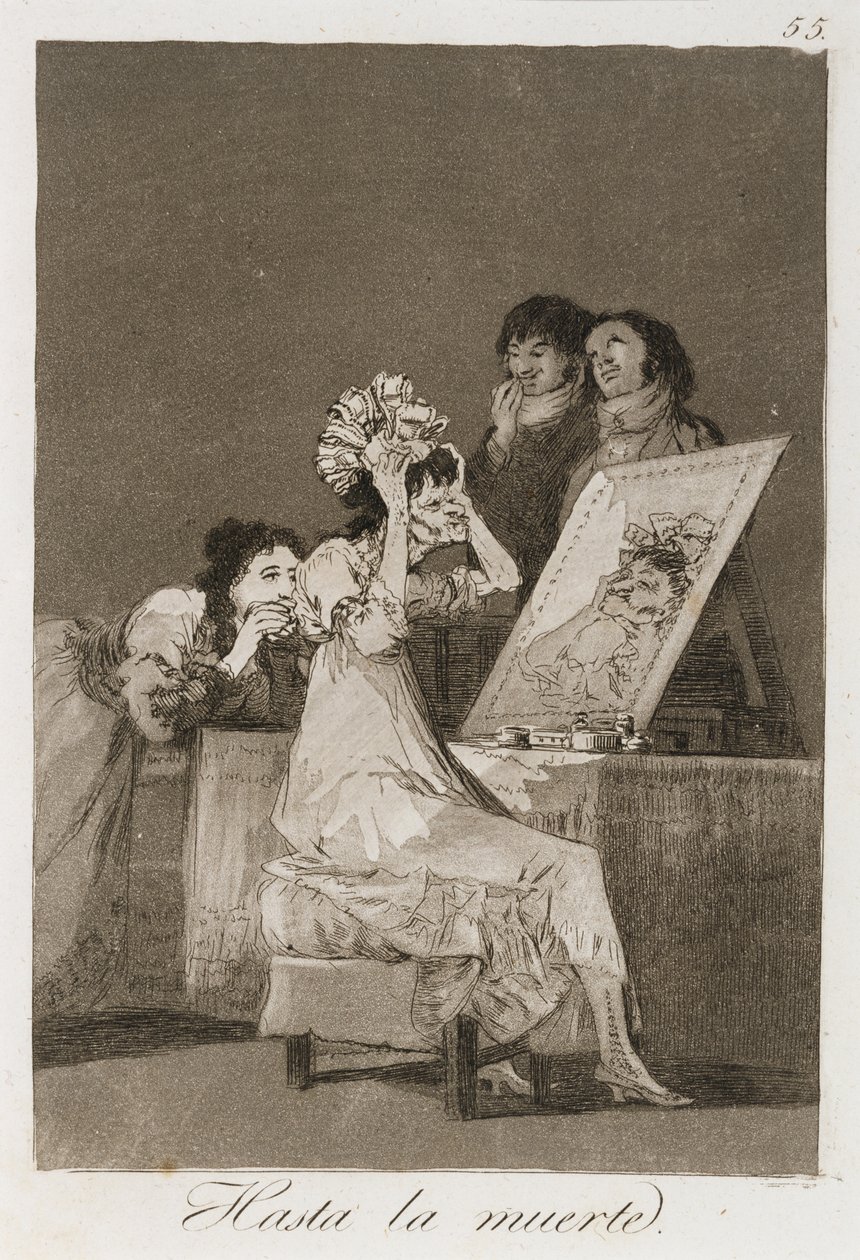 Hasta la muerta från Los Caprichos, publicerad 1799 (etsning, polerad akvatint och torrnål) av Francisco de Goya