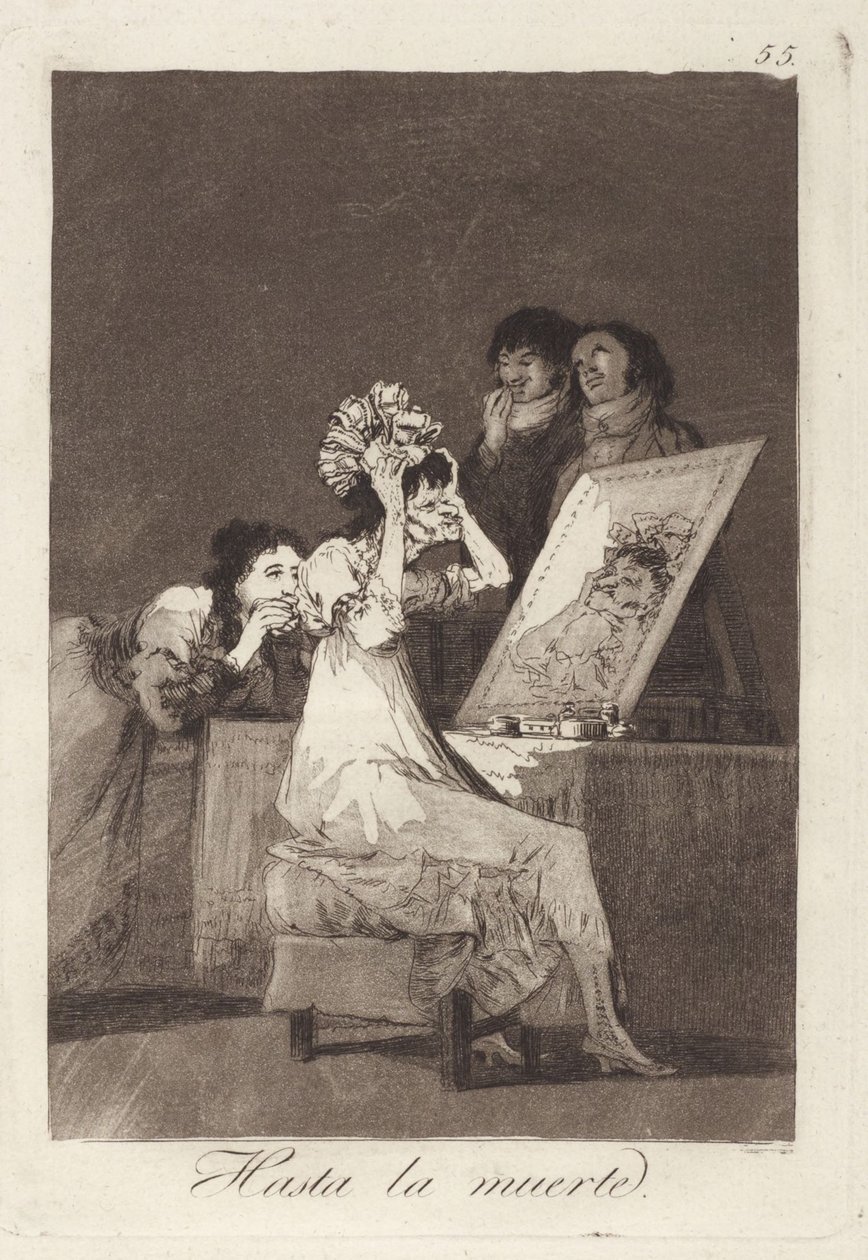 Till döden, plansch 55 ur Los Caprichos av Francisco Jose de Goya y Lucientes