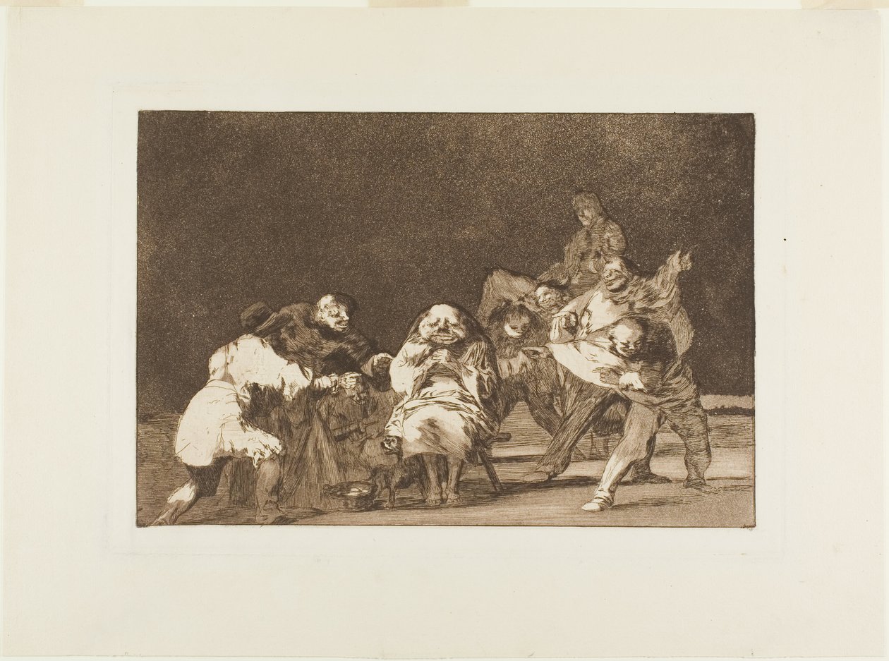 Den som inte gillar dig kommer att förtala dig på skämt, skylt 17 från Los Proverbios av Francisco Jose de Goya y Lucientes