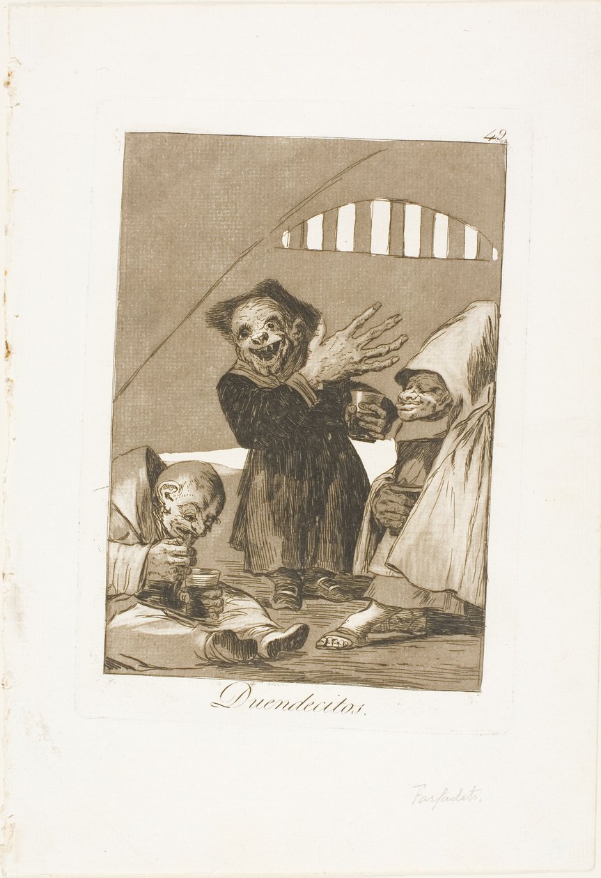 Hobgoblins, tallrik 49 från The Whims av Francisco Jose de Goya y Lucientes