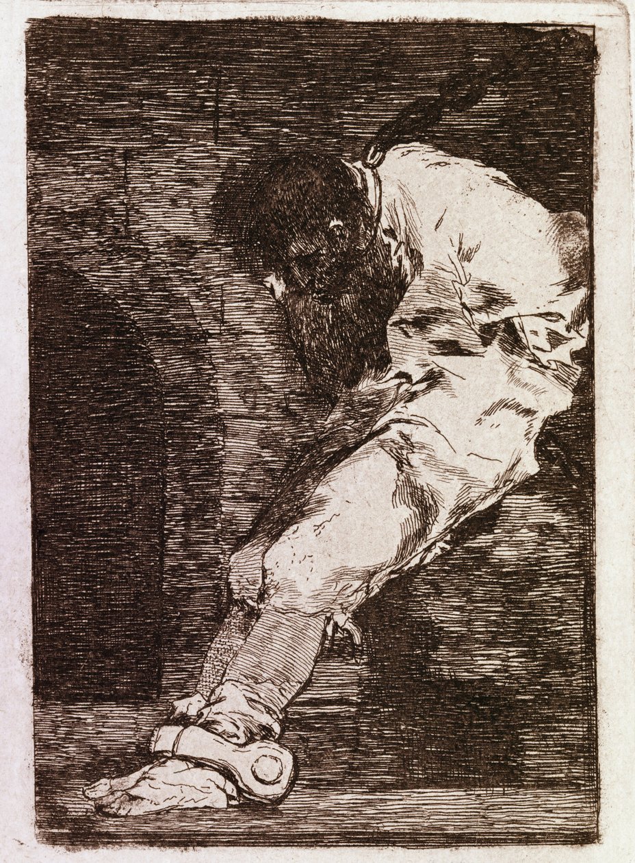 Om det är en brottsling dör han snabbt (Aquatint, c.1810) av Francisco de Goya