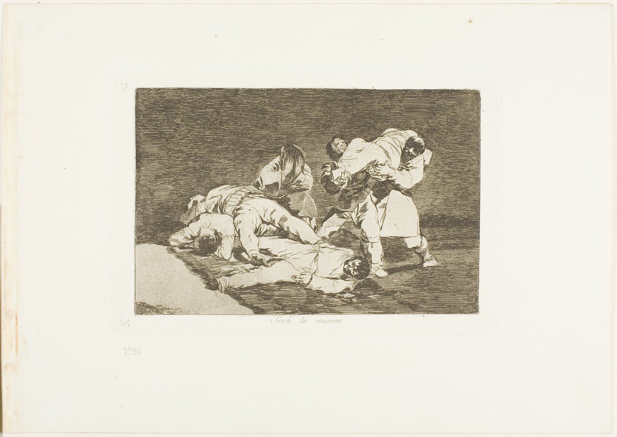 Det blir samma sak, skylt 21 från The Disasters of War av Francisco Jose de Goya y Lucientes