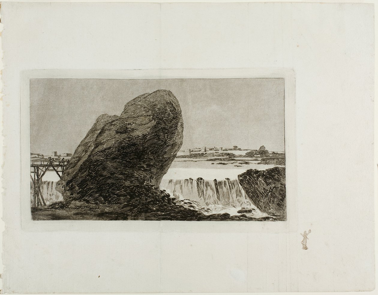 Landskap med vattenfall av Francisco Jose de Goya y Lucientes