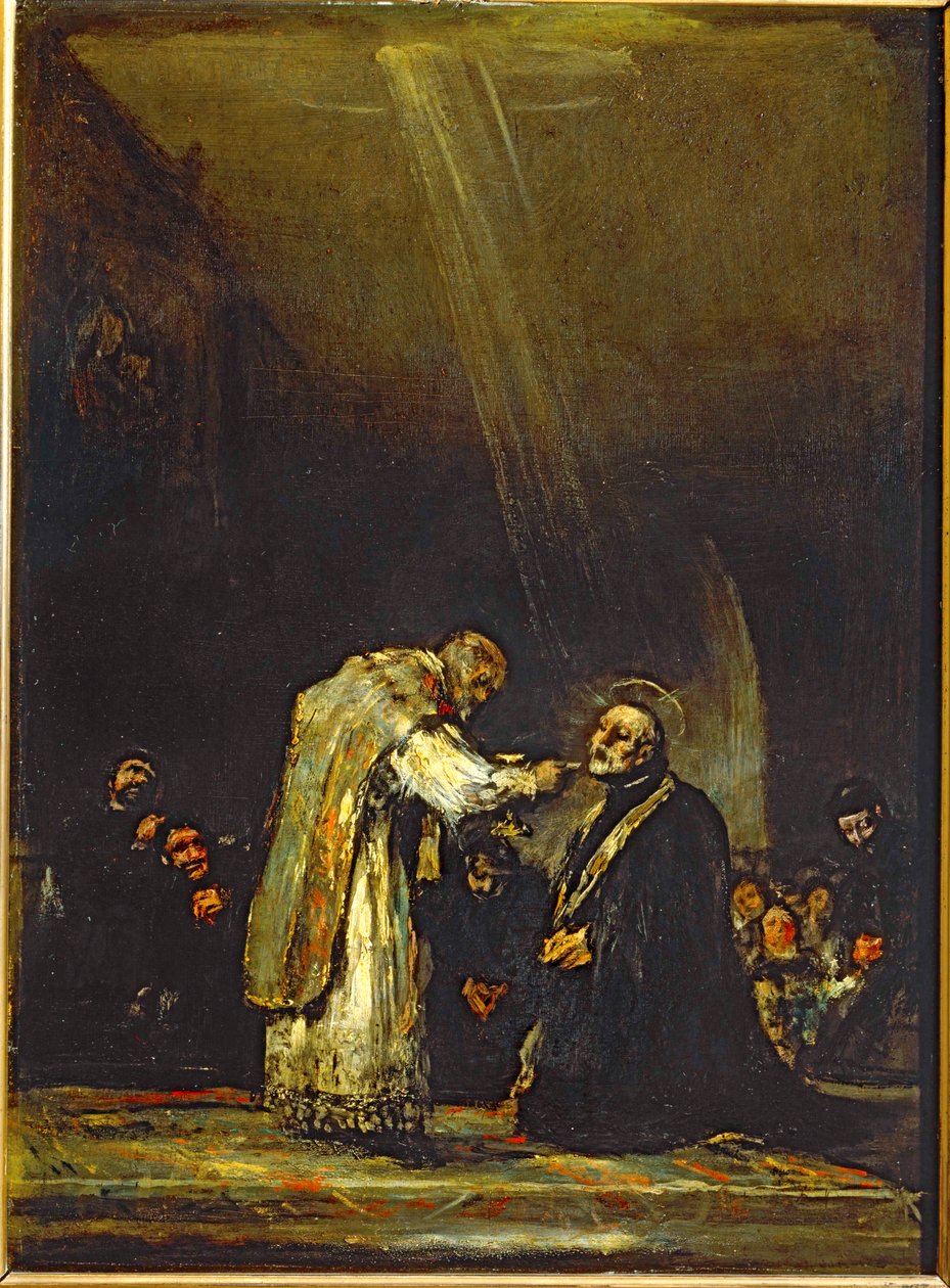 Sista nattvarden av Sankt Josef av Calasanz ... (målning på trä) av Francisco Jose de Goya y Lucientes