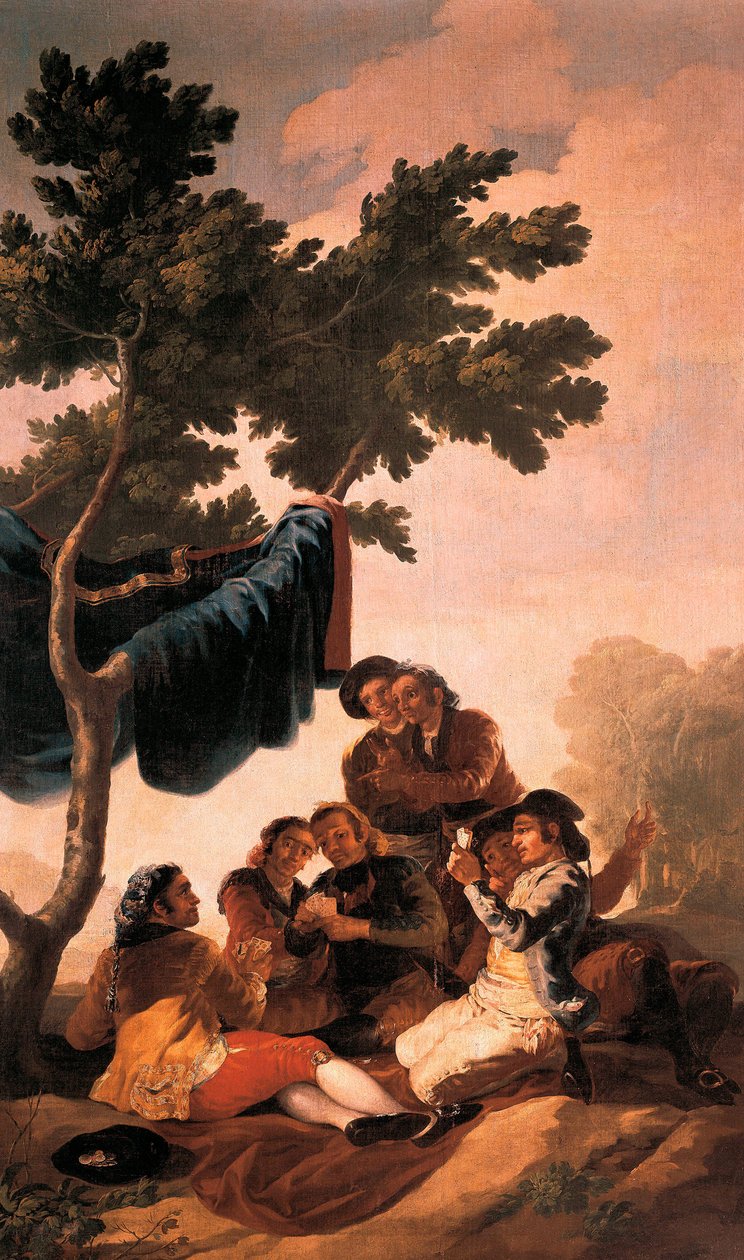 ""Kortspelarna"" Målning av Francisco de Goya y Lucientes (1746-1828) för en gobeläng gjord på Royal Tapestry Manufactory för matsalen i El Pardo Palace 1778. Pradomuseet. Madrid av Francisco Jose de Goya y Lucientes