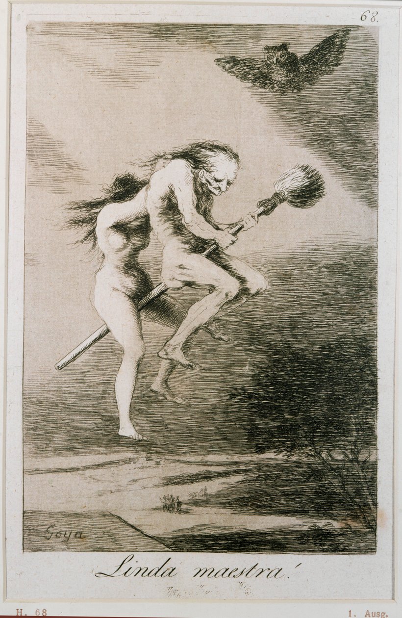Linda maestra - Mild älskarinna, etsning Nej ... (etsning) av Francisco Jose de Goya y Lucientes