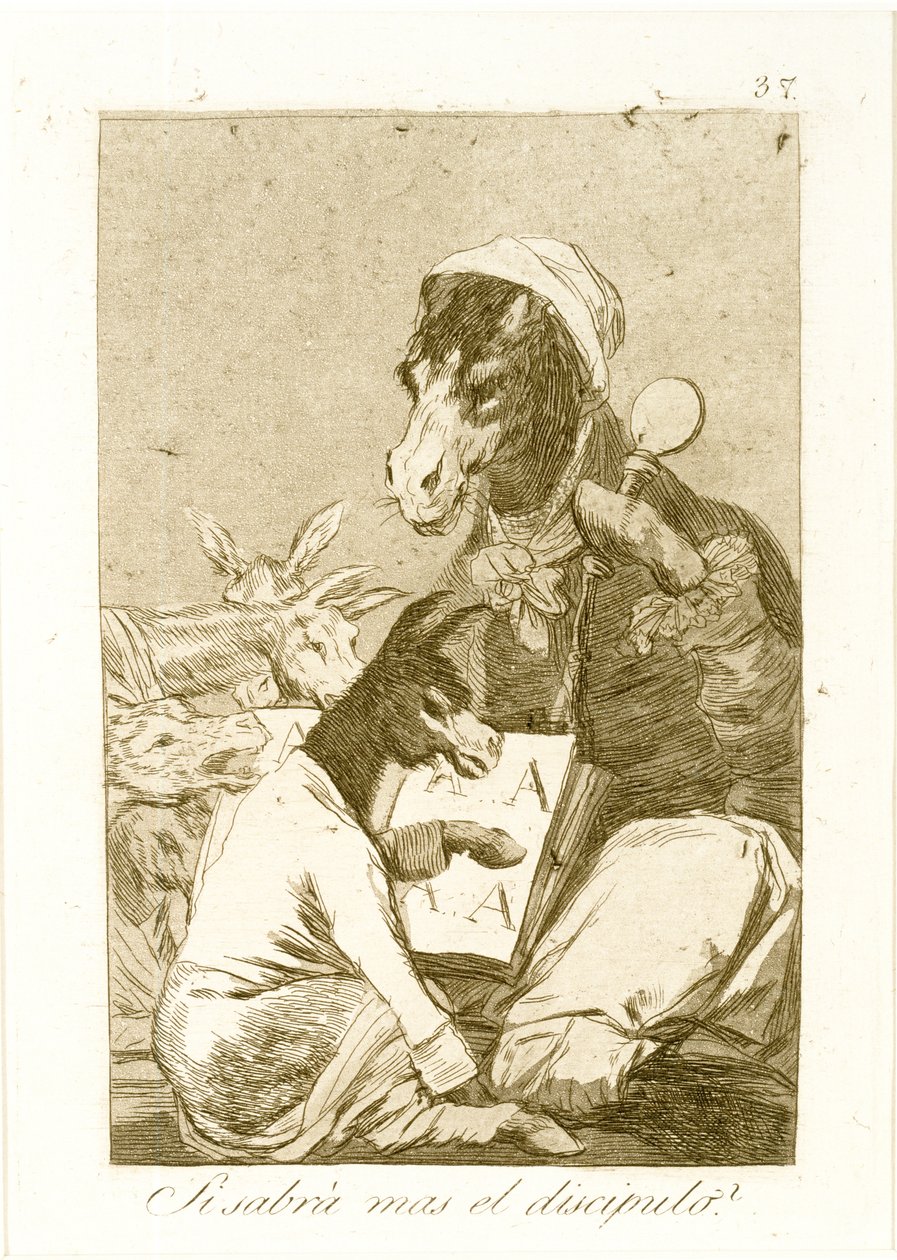 Kan eleven veta mer? Från Los Caprichos, publicerad första gången 1799 (etsning & akvatint) av Francisco de Goya