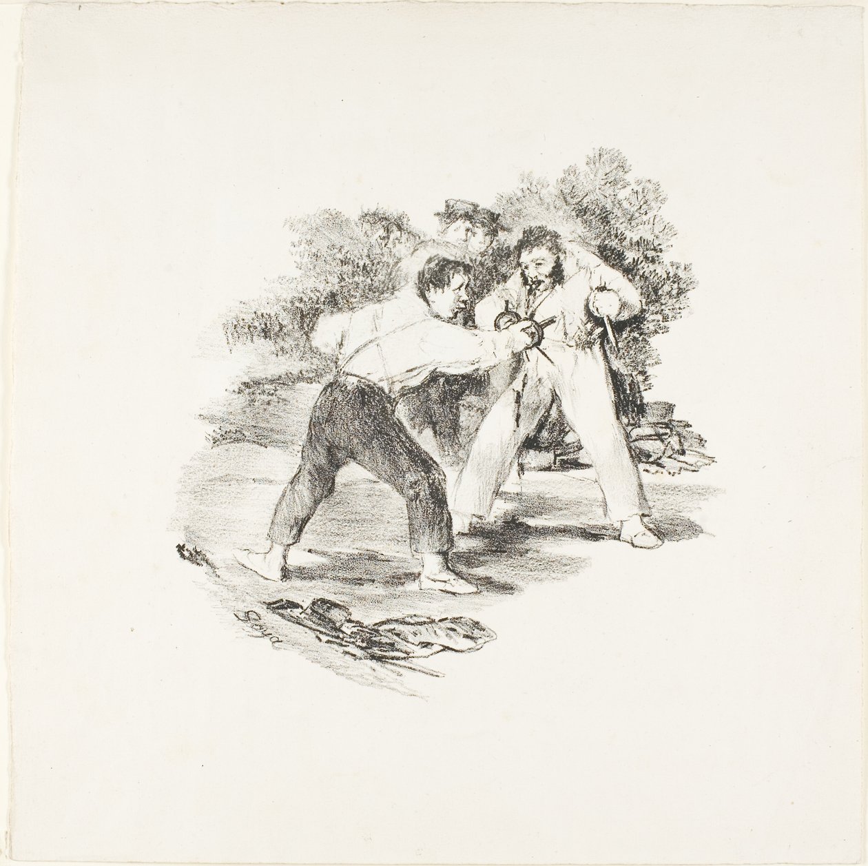 Modern Duell av Francisco Jose de Goya y Lucientes