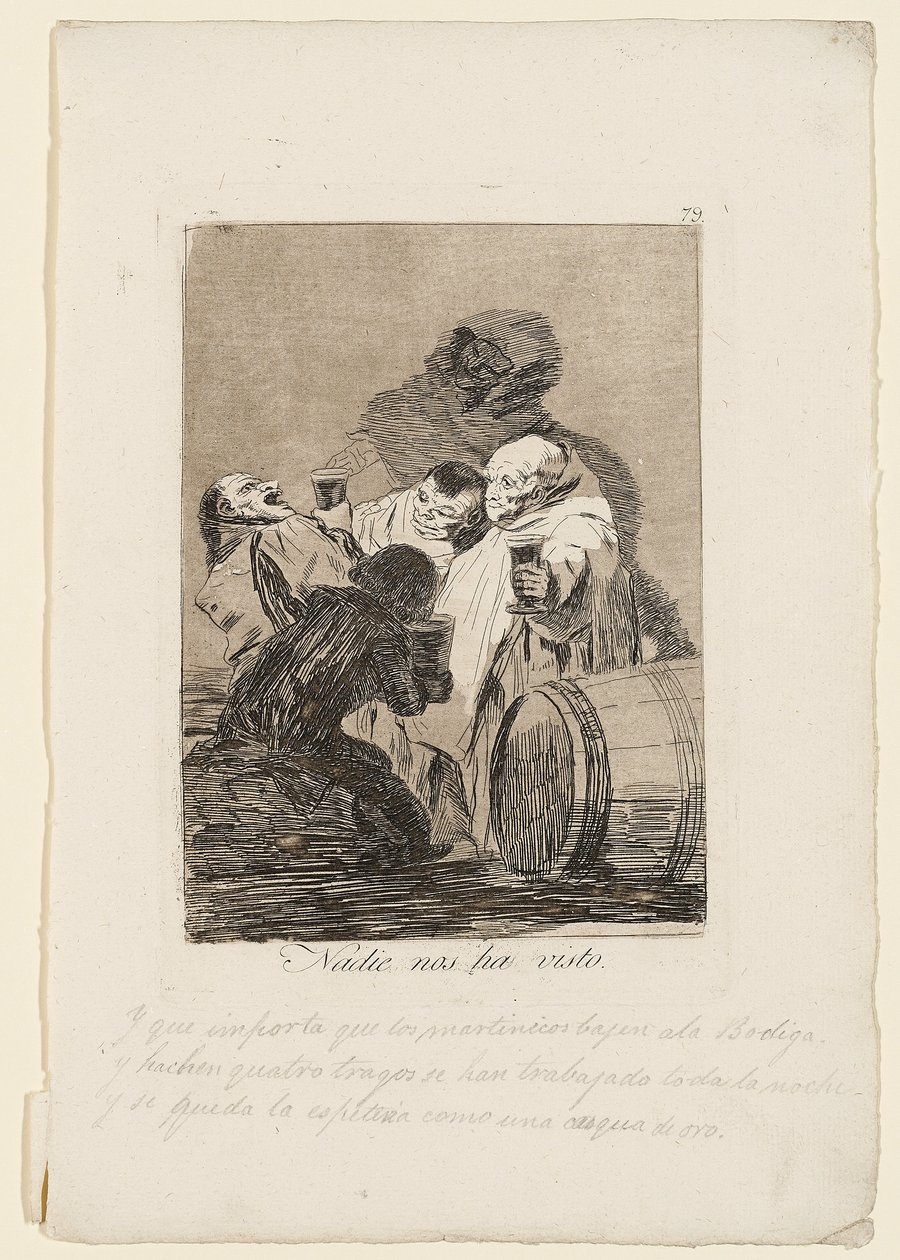 Ingen har sett oss, tallrik från "Los Caprichos", 1799 av Francisco de Goya