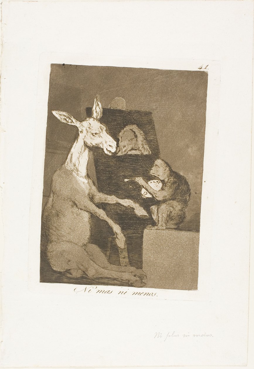 Varken mer eller mindre, tallrik 41 från Los Caprichos av Francisco Jose de Goya y Lucientes