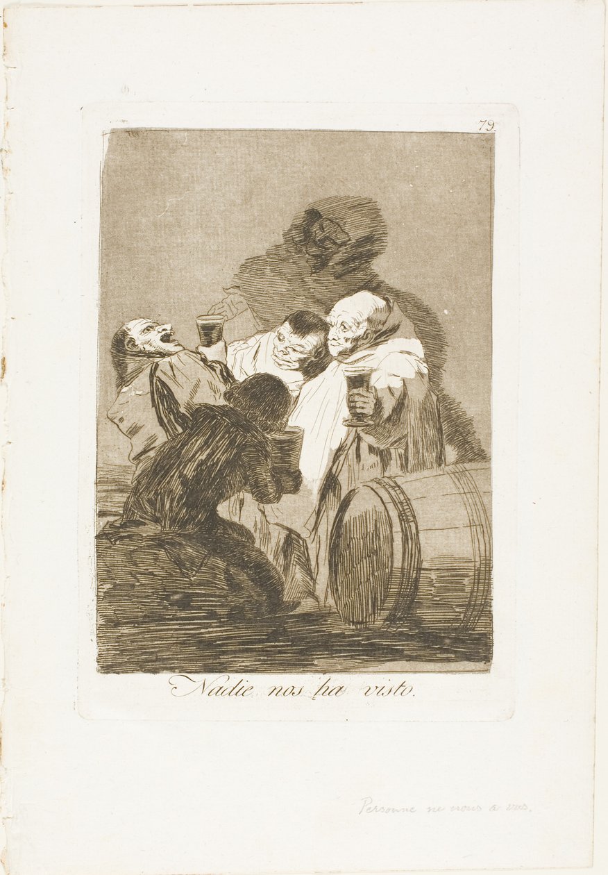 Ingen har sett oss, tallrik 79 från Los Caprichos av Francisco Jose de Goya y Lucientes
