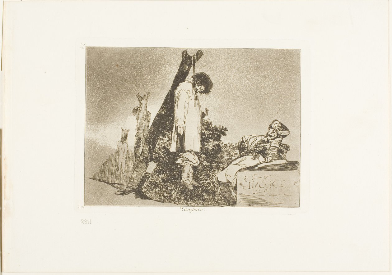 Inte i det här fallet, skylt 36 från The Disasters of War av Francisco Jose de Goya y Lucientes