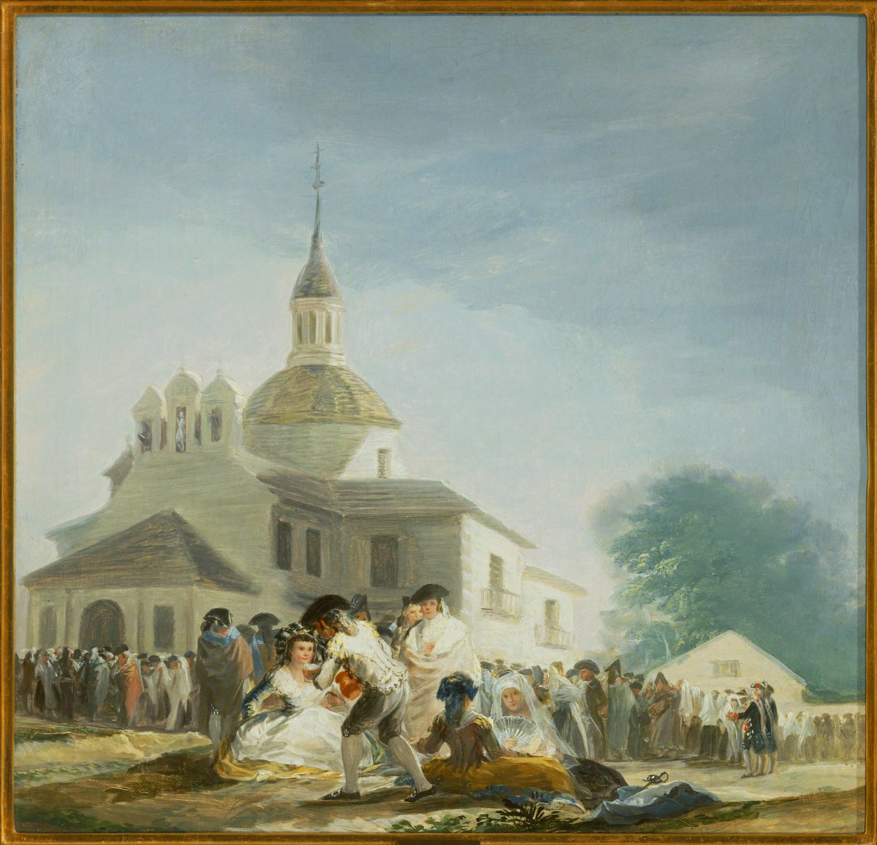 Pilgrimer framför kapellet Saint Isidore La ermita de San Isidro el dia de la fiesta ... (målning på duk) av Francisco Jose de Goya y Lucientes