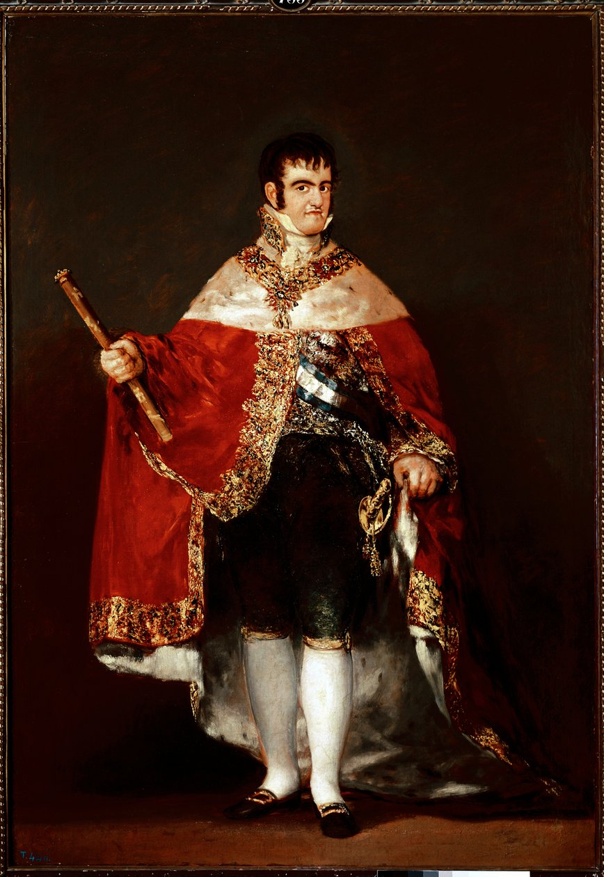 Porträtt av kung Ferdinand VII i kunglig dräkt (olja på duk, ca 1815) av Francisco de Goya