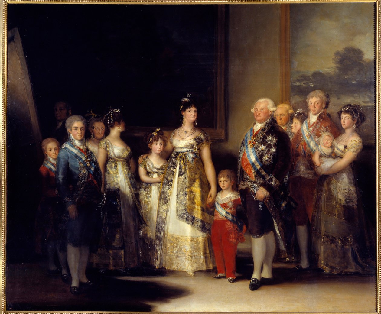 Porträtt av kungen av Spanien Karl IV (1748-1819) och hans familj I centrum drottning Marie Louise de Bourbon-Parma (1751-1819). Målning av Francisco de Goya y Lucientes (1746-1828) av Francisco de Goya