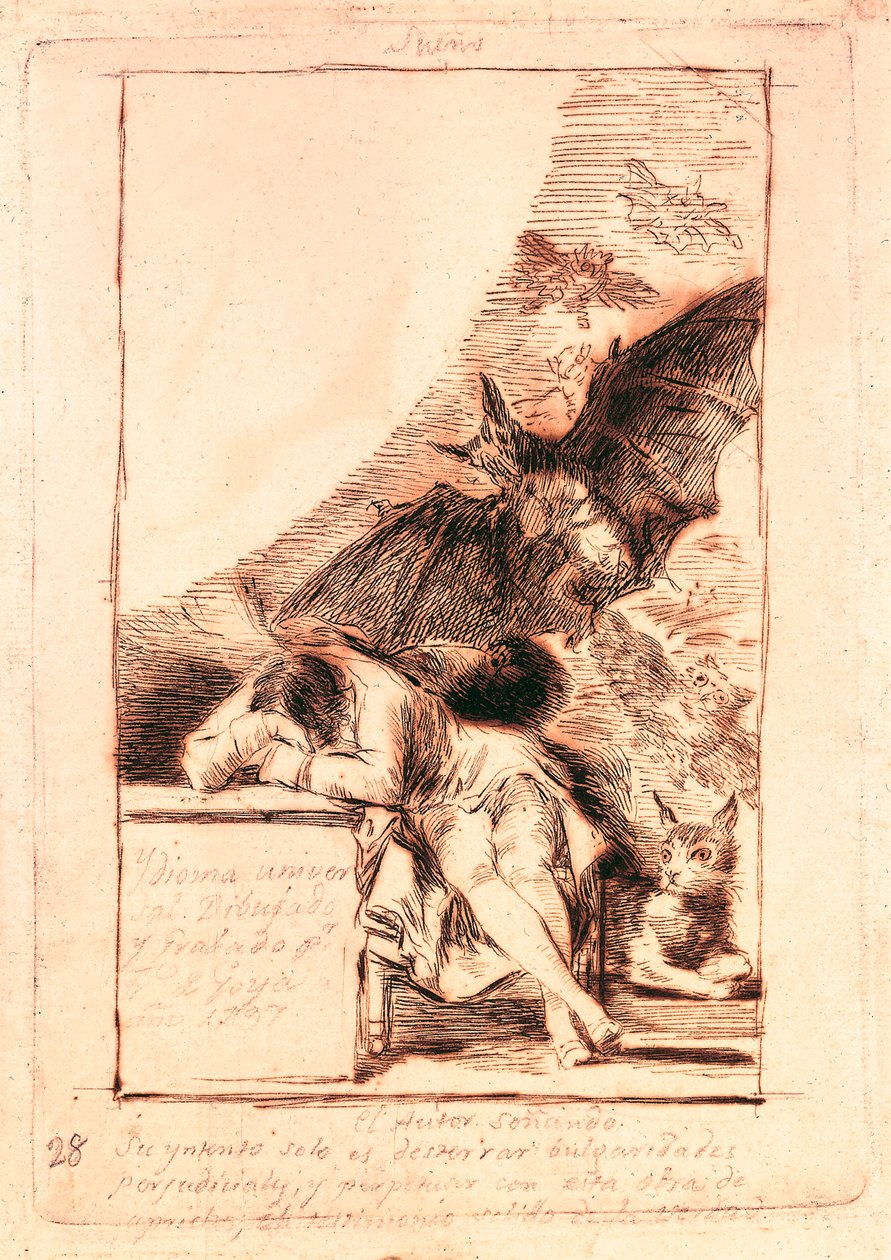 Förberedande ritning för nummer 43 i serien "Les caprices" av Francisco de Goya