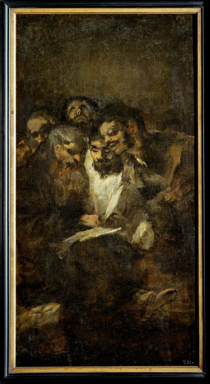 Reading, även The Politicians ... (målning på duk) av Francisco Jose de Goya y Lucientes