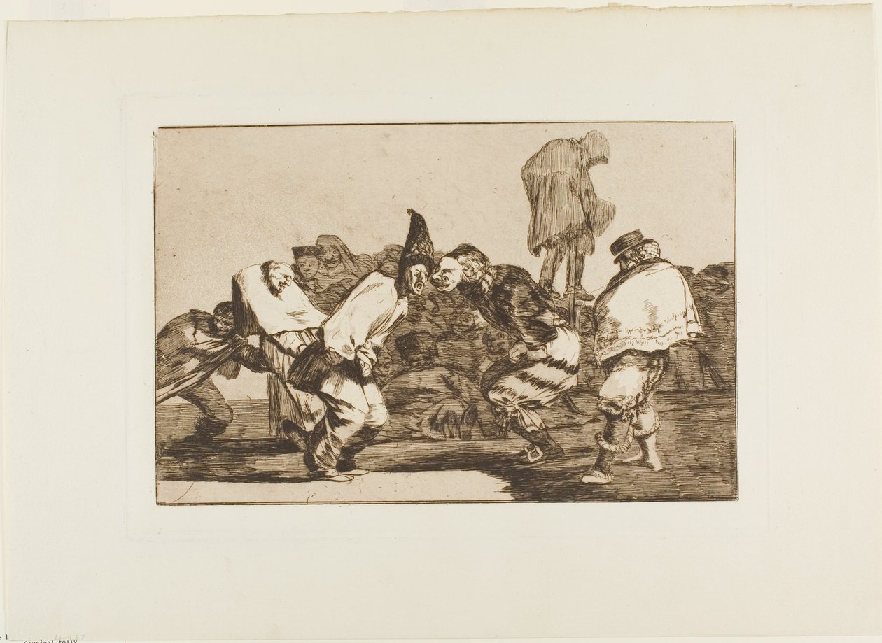 Gläd dig, Carnival, for Tomorrow You will Be Ashes, tallrik 14 från Los Proverbios av Francisco Jose de Goya y Lucientes
