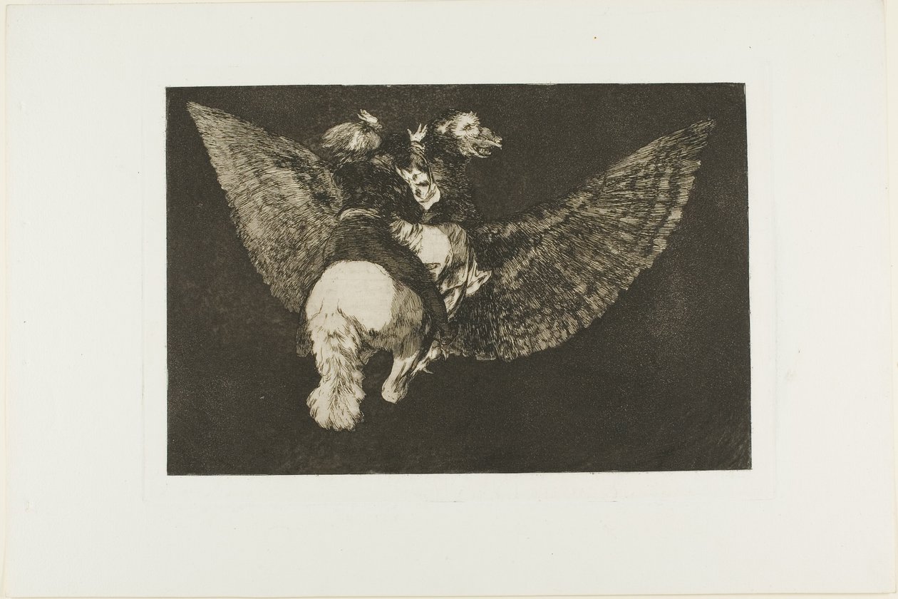 Försaka vännen som täcker dig med sina vingar och biter dig med sin näbb, tallrik fem från Los Proverbios av Francisco Jose de Goya y Lucientes
