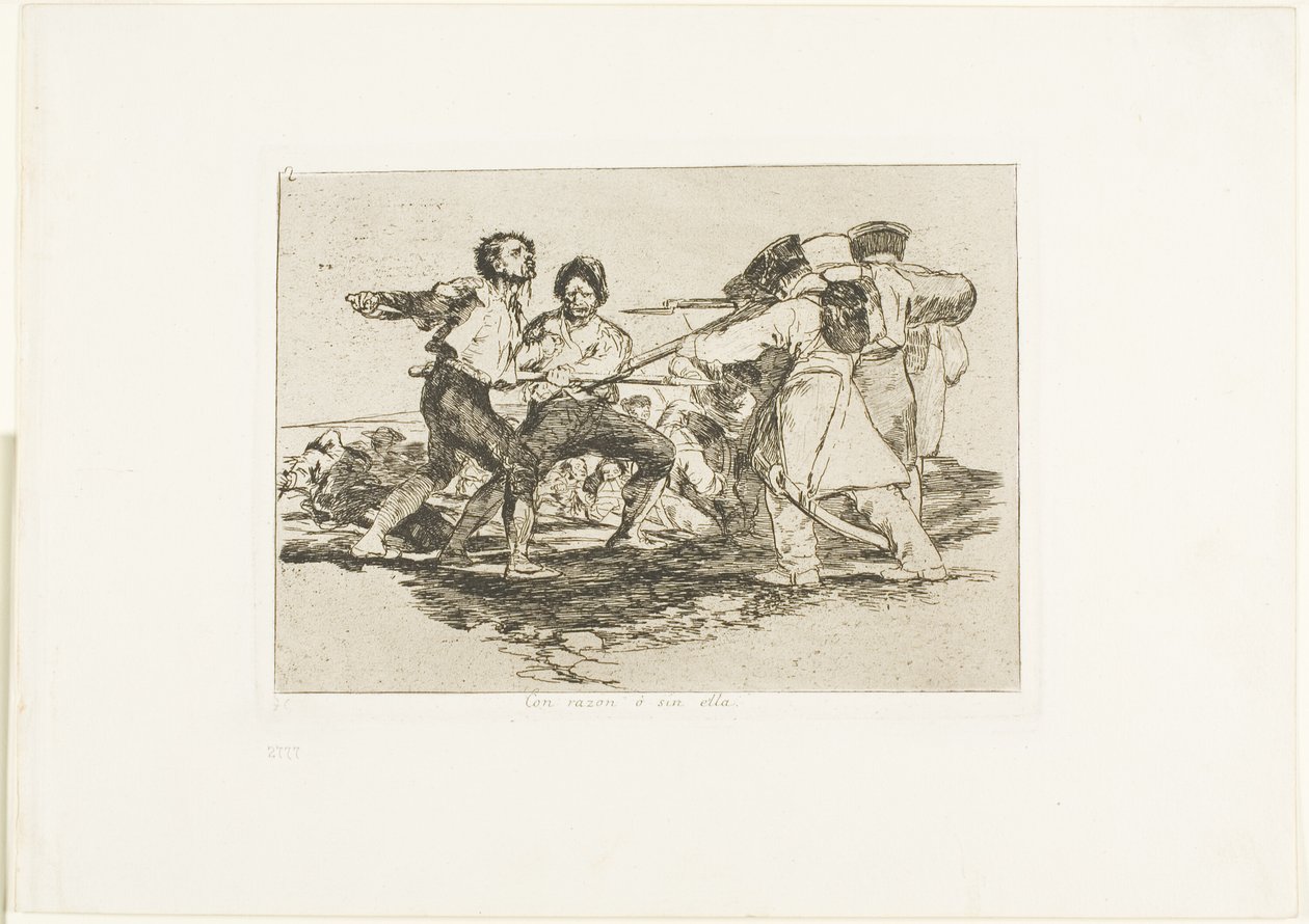 Rätt eller fel, tallrik två från The Disasters of War av Francisco Jose de Goya y Lucientes