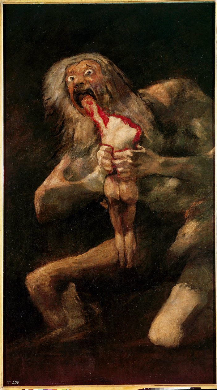 Saturnus slukar sin son av Francisco Jose de Goya y Lucientes