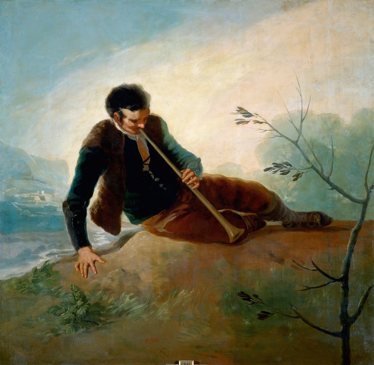 Herde som spelar en pipa av Francisco de Goya