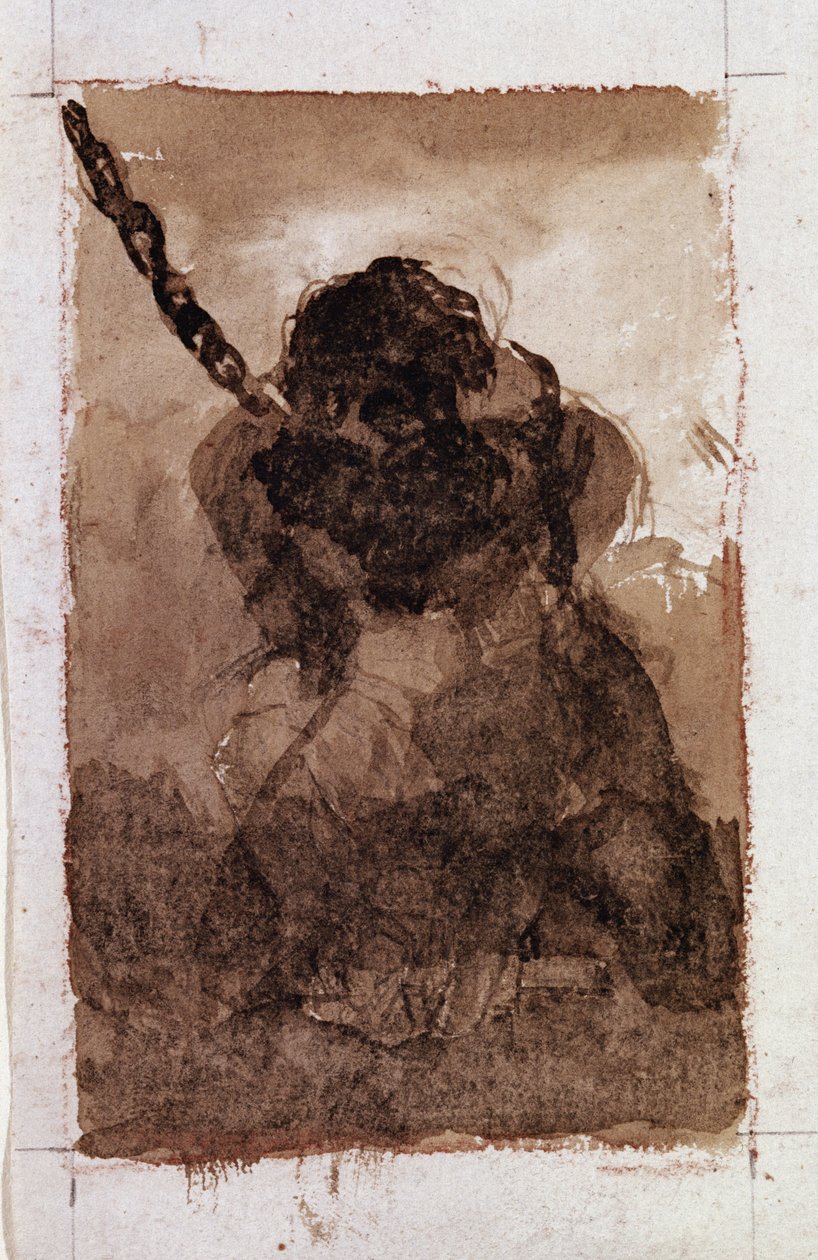 Silhuett av fångekedja (ritning av Francisco de Goya