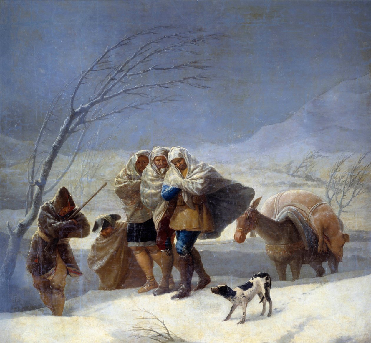 Snöstorm eller vinter. Målning av Francisco De Goya (1746-1828) av Francisco de Goya