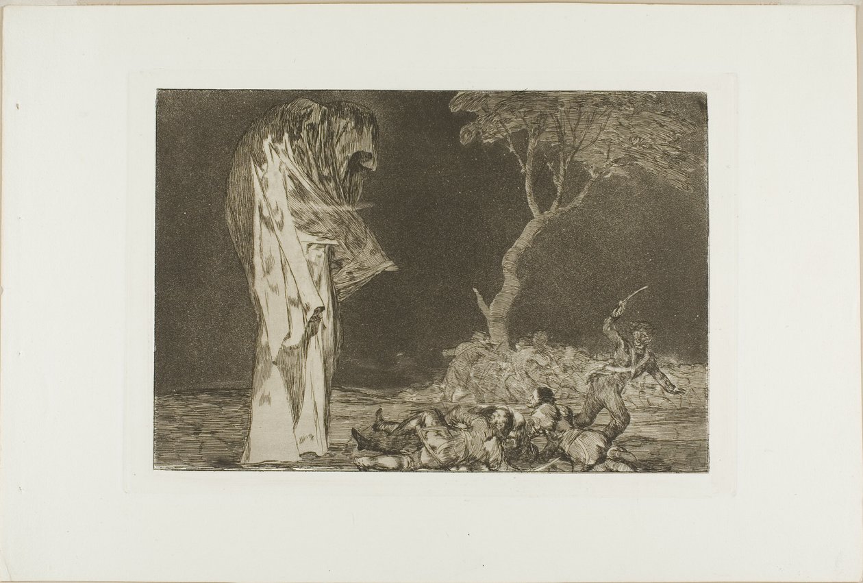 Soldiers Frightened by a Phantom, från Disparates, publicerad som plåt 2 i Los Proverbios av Francisco Jose de Goya y Lucientes