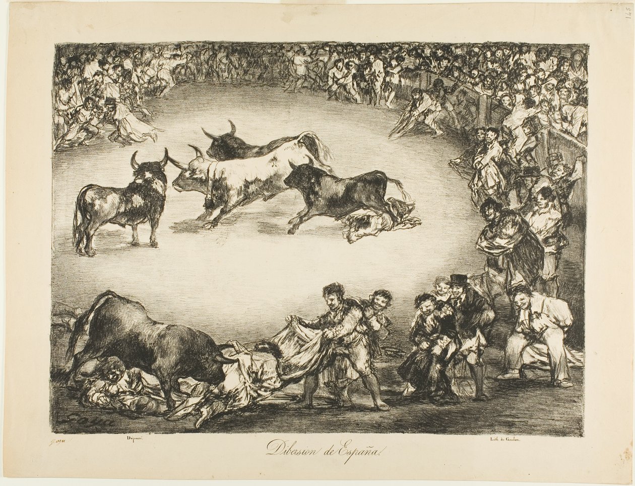 Spanish Entertainment, från The Bulls of Bordeaux av Francisco Jose de Goya y Lucientes