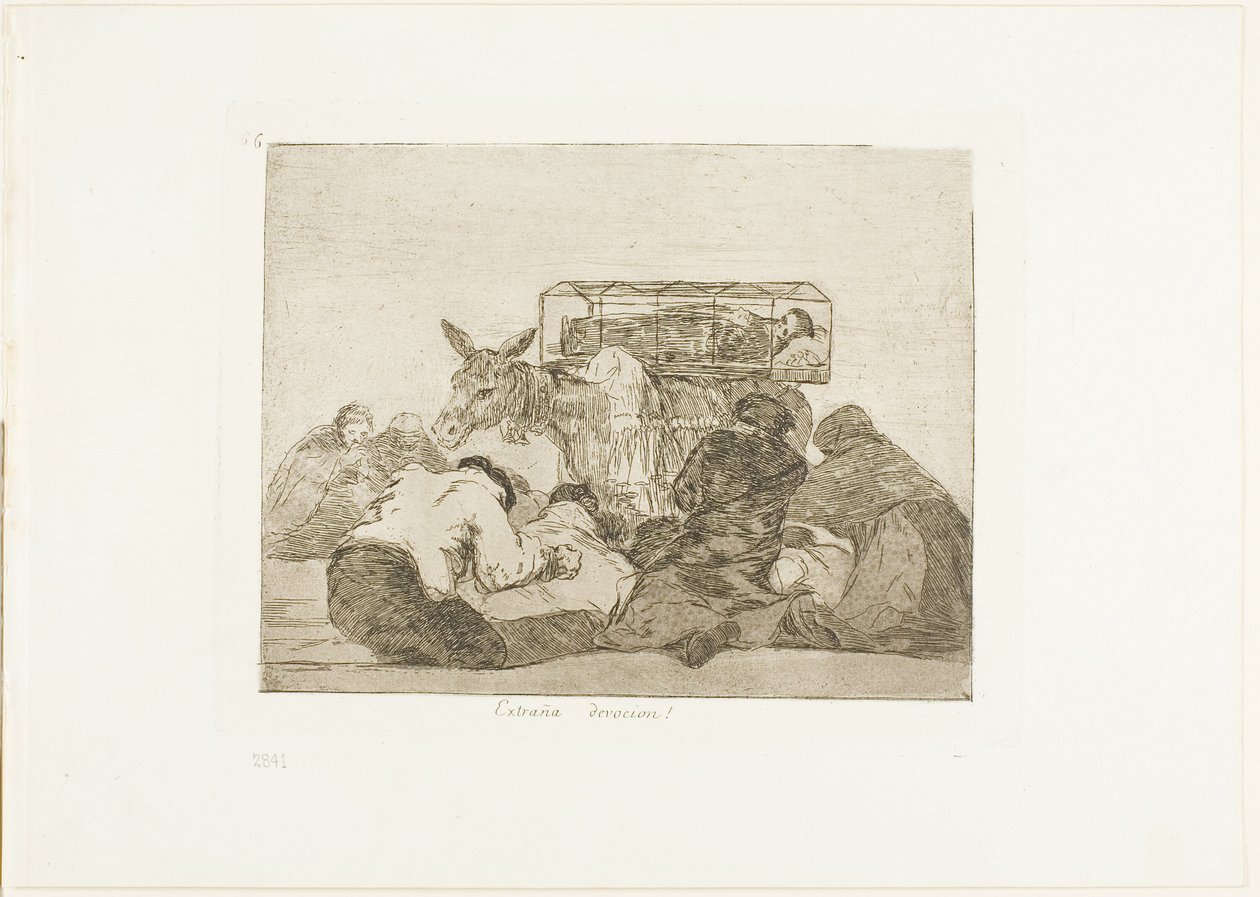 Strange Devotion!, skylt 66 från The Disasters of War av Francisco Jose de Goya y Lucientes