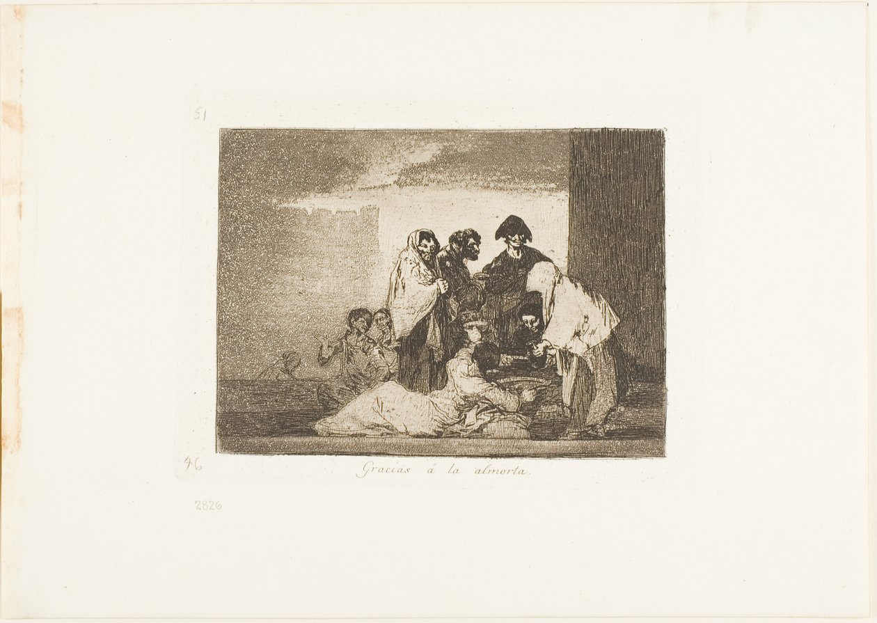Tack vare Millet, skylt 51 från The Disasters of War av Francisco Jose de Goya y Lucientes