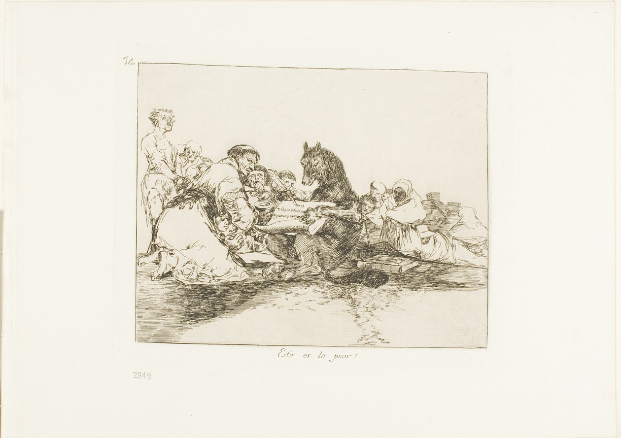 Det är det värsta!, skylt 74 från The Disasters of War av Francisco Jose de Goya y Lucientes