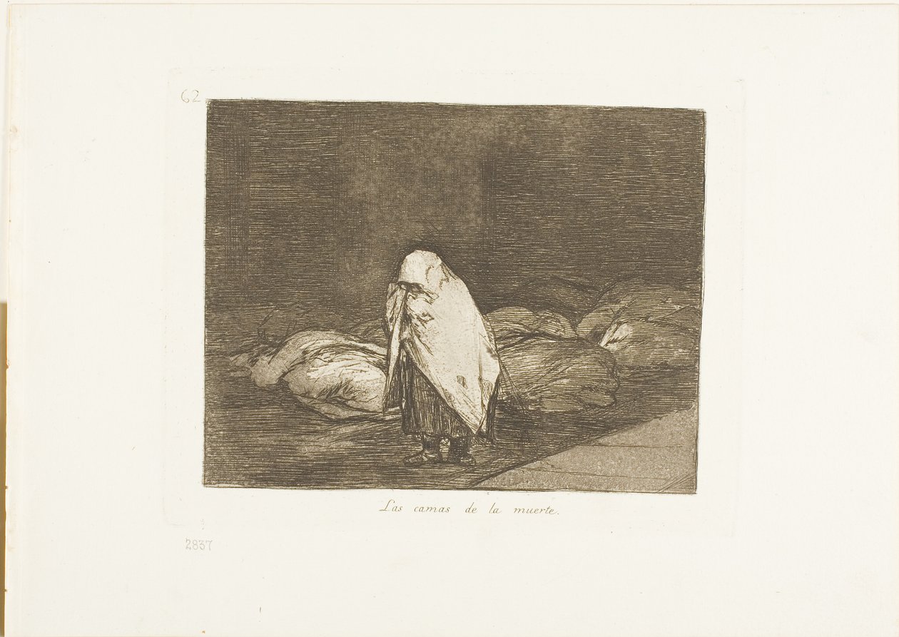 The Beds of Death, skylt 62 från The Disasters of War av Francisco Jose de Goya y Lucientes